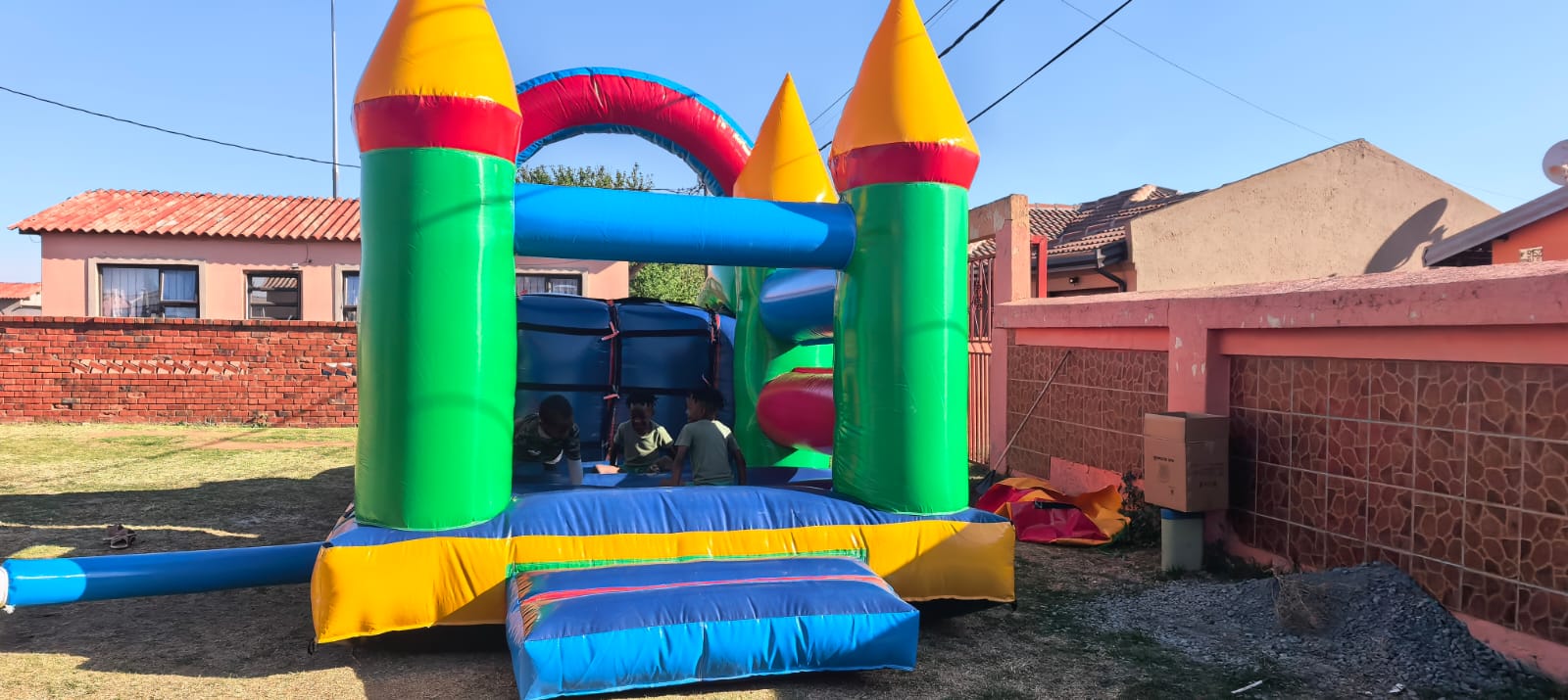 Front view of jumping castle rental setup by SKS Opulent Enterprises